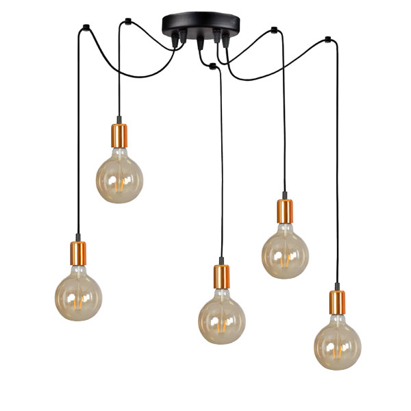 Lampa wisząca sufitowa pająk EDYLIT loft do salonu 5xE27 SPIDER 14-389 1005231