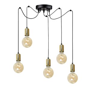 Lampa wisząca sufitowa pająk EDYLIT loft do salonu LED 5xE27 SPIDER 14-387 1005232 Lampa wisząca sufitowa pająk EDYLIT loft do salonu LED 5xE27 SPIDER 14-387 1005232