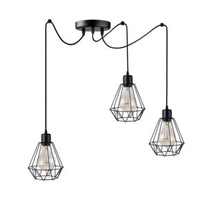 Lampa wisząca sufitowa pająk Triplo Ragno Diamante czarna metal 3xE27 1043622 Lampa wisząca sufitowa pająk Triplo Ragno Diamante czarna metal 3xE27 1043622