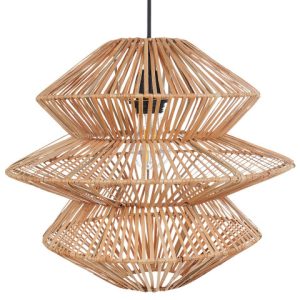 Lampa wisząca sufitowa rattanowy klosz naturalna 305797 Lampa wisząca sufitowa rattanowy klosz naturalna 305797