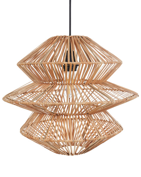 Lampa wisząca sufitowa rattanowy klosz naturalna 305797