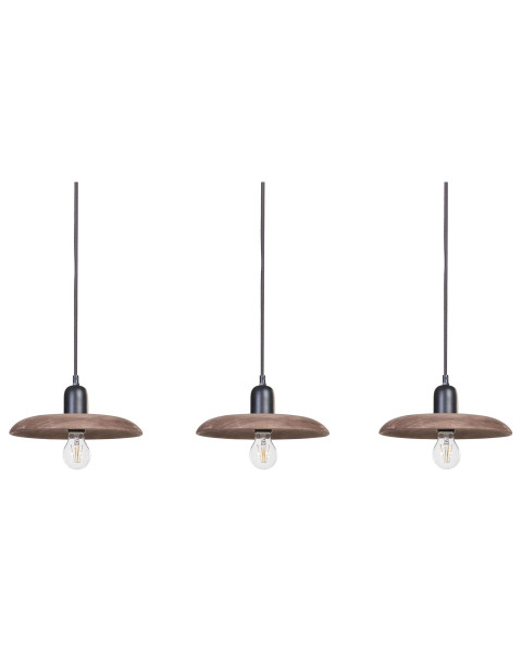 Lampa wisząca sufitowa ręcznie robiona ciemne drewno 142068