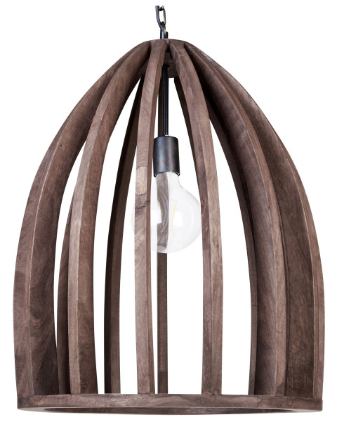 Lampa wisząca sufitowa ręcznie robiona ciemne drewno 142054