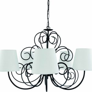 Lampa wisząca sufitowa retro czarna do salonu EDYLIT 5xE27 MORENA 10-350 1048964 Lampa wisząca sufitowa retro czarna do salonu EDYLIT 5xE27 MORENA 10-350 1048964