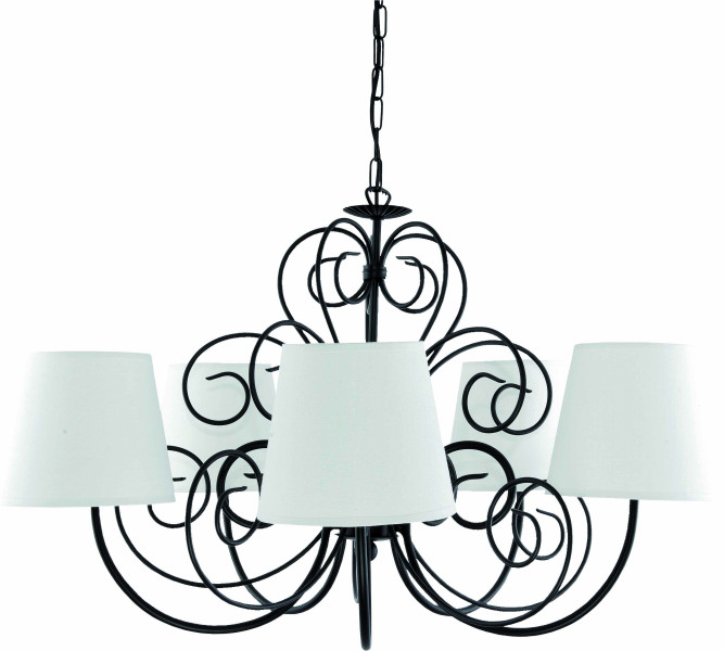 Lampa wisząca sufitowa retro czarna do salonu EDYLIT 5xE27 MORENA 10-350 1048964