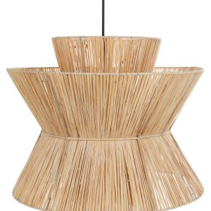 Lampa wisząca sufitowa słomiany klosz naturalna 305809 Lampa wisząca sufitowa słomiany klosz naturalna 305809