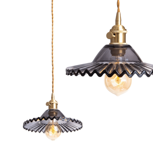 Lampa Wisząca Sufitowa SONIK Szklana Płaska Retro Vintage Szary 988593