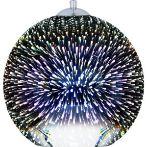 Lampa wisząca sufitowa szklana srebrna 536890 Lampa wisząca sufitowa szklana srebrna 536890
