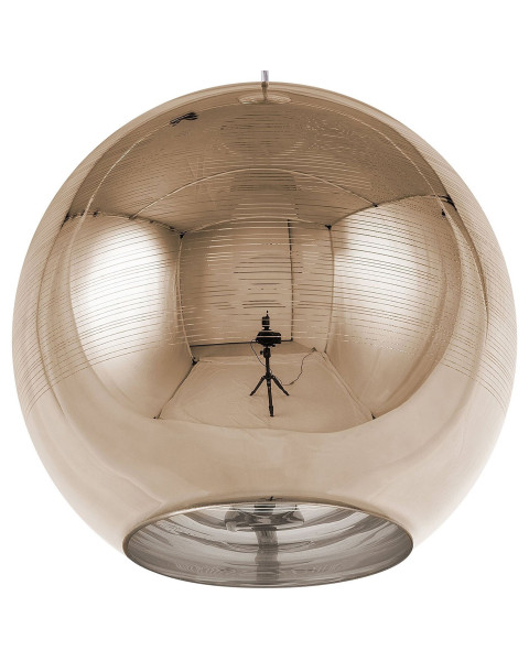 Lampa wisząca sufitowa szklana złota 60609