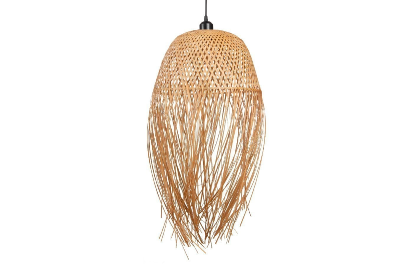 Lampa Wisząca Sufitowa TATUK Japońska Bambus Boho Rattan Drewno Loft 45 cm 1021537