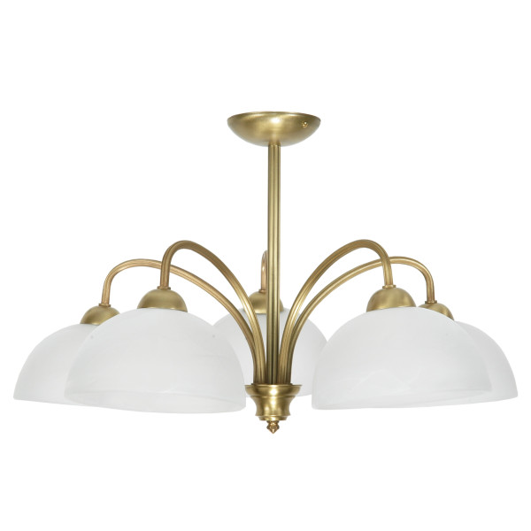 Lampa wisząca sufitowa złota biały klosz glamour DYLIT 5xE27 LIMBA 1-730 1048225