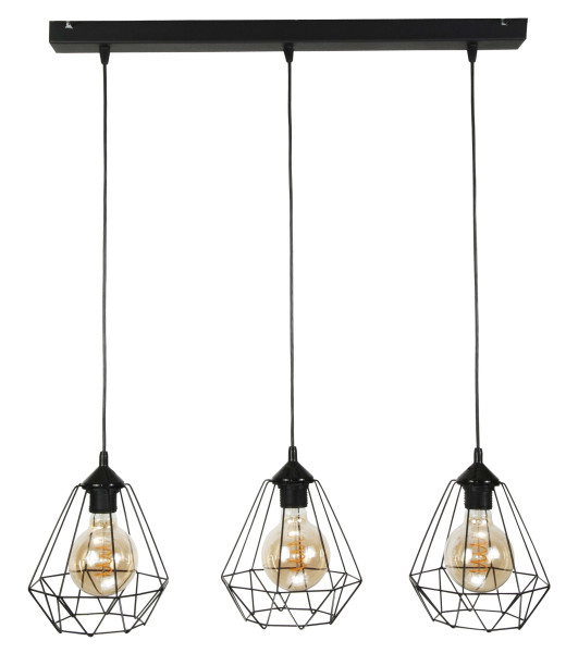 Lampa wisząca sufitowa zwis EDYLIT loft klosz druciany 3xE27 TARIS 13-022 1048819