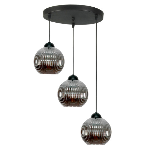 Lampa wisząca sufitowa zwis LED do salonu grafit klosz 3xE27 SFERA 15-052 1048829