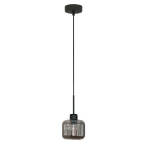 Lampa wisząca sufitowa zwis LED grafit klosz czarna 1xE27 BEKA GREY 15-005 1048793 Lampa wisząca sufitowa zwis LED grafit klosz czarna 1xE27 BEKA GREY 15-005 1048793