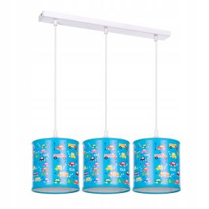 Lampa wisząca sufitowa żyrandol abażur nadruk AUTA listwa 335623