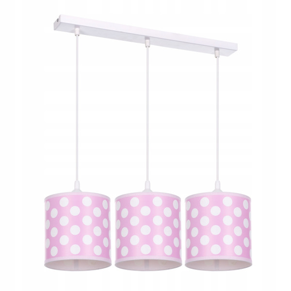 Lampa wisząca sufitowa żyrandol abażur nadruk BIAŁA różowa 335619