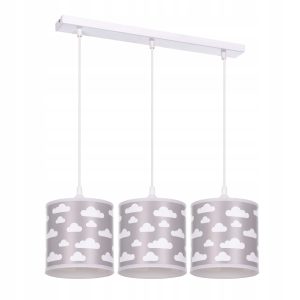 Lampa wisząca sufitowa żyrandol abażur nadruk listwa CHMURKI 335614