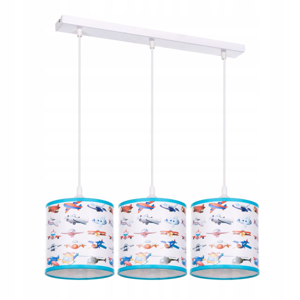 Lampa wisząca sufitowa żyrandol abażur nadruk listwaSAMOLOTY 335605