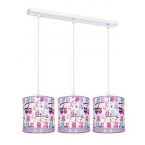 Lampa wisząca sufitowa żyrandol abażur nadruk SÓWKI sowy 335603