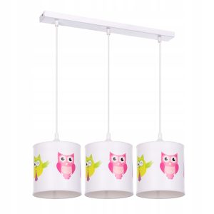 Lampa wisząca sufitowa żyrandol abażur nadruk SÓWKI sowy 335600
