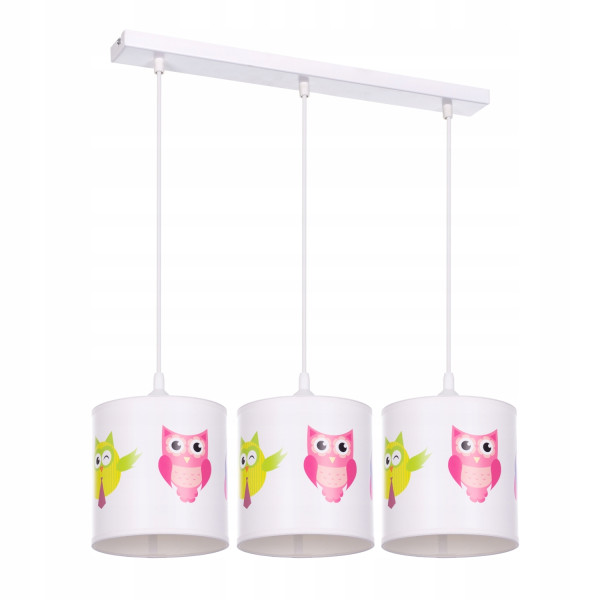 Lampa wisząca sufitowa żyrandol abażur nadruk SÓWKI sowy 335600