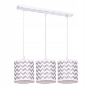 Lampa wisząca sufitowa żyrandol abażur nadruk SZARE ZYGZAKI 335615