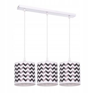 Lampa wisząca sufitowa żyrandol abażur nadruk ZYGZAKI czarne 335620 Lampa wisząca sufitowa żyrandol abażur nadruk ZYGZAKI czarne 335620