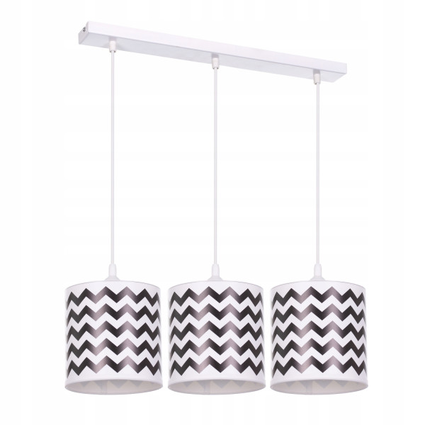Lampa wisząca sufitowa żyrandol abażur nadruk ZYGZAKI czarne 335620