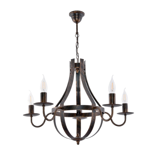 Lampa wisząca sufitowa żyrandol do salonu vintage 5xE14 ELEN NEGRO 11-360 1004520