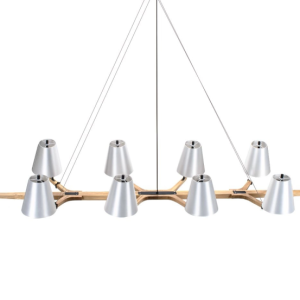 Lampa Wisząca Sufitowa Żyrandol MONALE 10 Srebrnych Kloszy Salon Jadalnia 1053568 Lampa Wisząca Sufitowa Żyrandol MONALE 10 Srebrnych Kloszy Salon Jadalnia 1053568