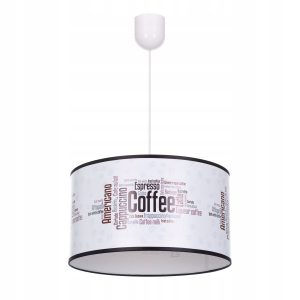 Lampa wisząca sufitowa żyrandol nadruk abażur kawa kawiarnia 335634 Lampa wisząca sufitowa żyrandol nadruk abażur kawa kawiarnia 335634