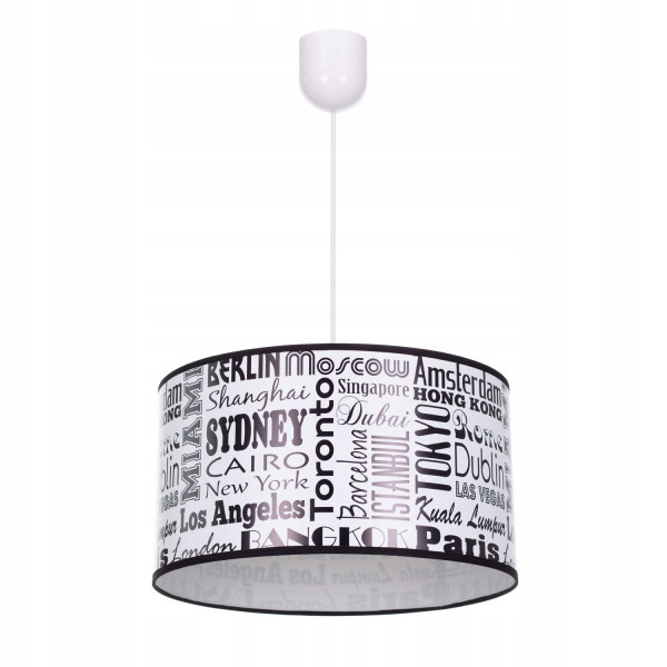 Lampa wisząca sufitowa żyrandol nadruk abażur MIASTA 335635