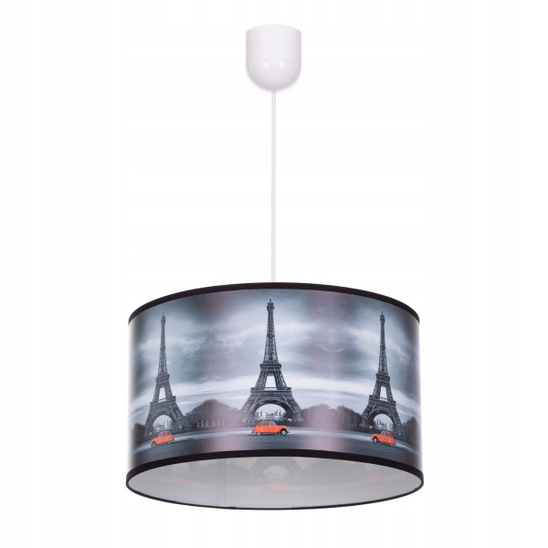 Lampa wisząca sufitowa żyrandol nadruk abażur miasto PARYŻ 335624