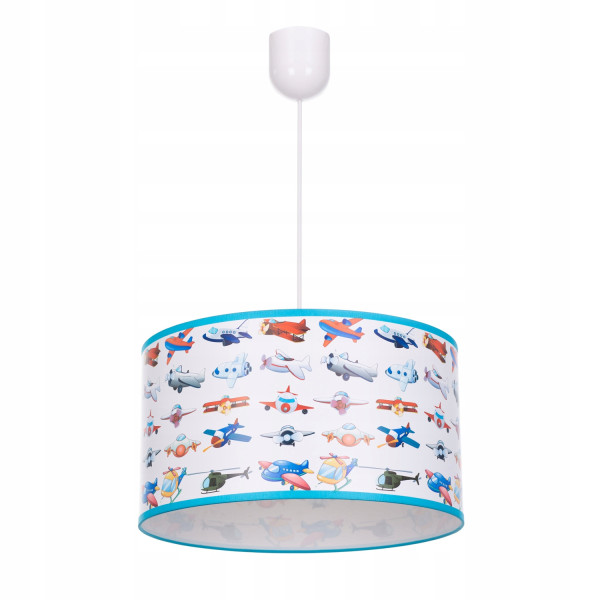 Lampa wisząca sufitowa żyrandol nadruk SAMOLOTY regulowana 335627