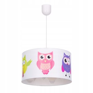 Lampa wisząca sufitowa żyrandol nadruk SOWY abażur 335611 Lampa wisząca sufitowa żyrandol nadruk SOWY abażur 335611