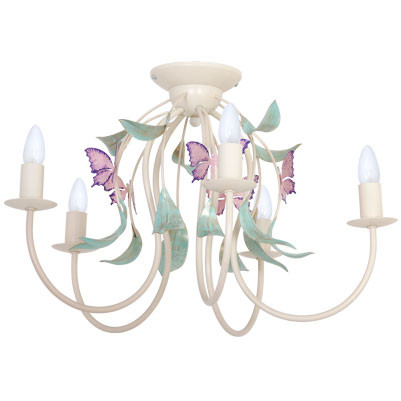 Lampa wisząca Summer kremowo-zielona-różowa 5xE14x15W IP20 Luminex 1020238
