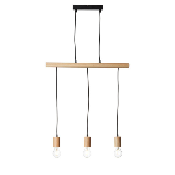 Lampa wisząca SVEN jasne drewno-czarny matowy 3xE27x20W IP20 Endon 1025774