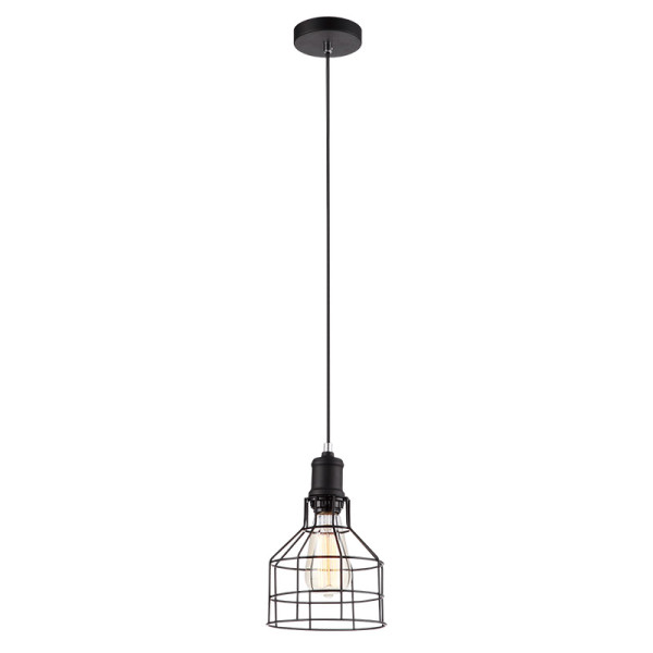 Lampa wisząca Synthia druciany klosz czarna 1xE27x60W IP20 Italux 1026896