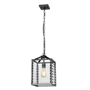 Lampa wisząca szara Louvre 1xE27x60W wym: 200,3x25x25 cm Elstead 849506