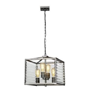 Lampa wisząca szara Louvre 4xE27x60W wym: 202,4×39,4×39,4 cm Elstead 849191