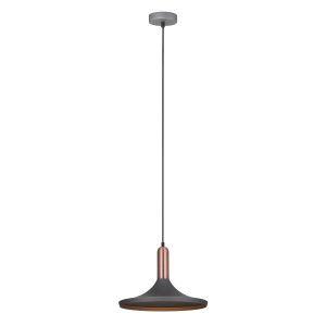 Lampa wisząca szaro-miedziana Lusty 1xE27x60W wym: 110x36x36 cm Italux 854479 Lampa wisząca szaro-miedziana Lusty 1xE27x60W wym: 110x36x36 cm Italux 854479