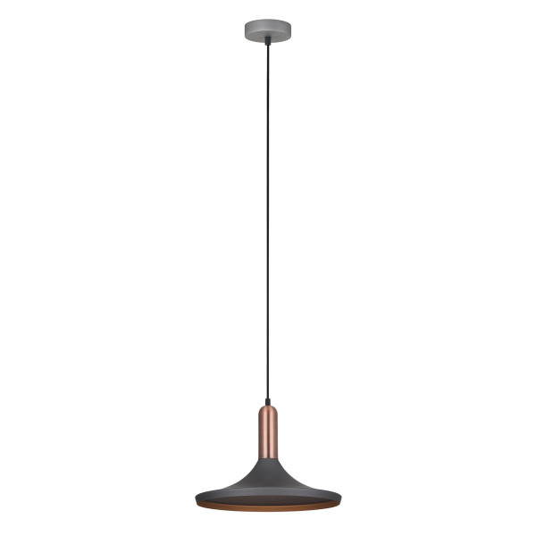 Lampa wisząca szaro-miedziana Lusty 1xE27x60W wym: 110x36x36 cm Italux 854479