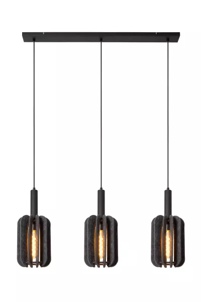 Lampa wisząca szaro-odcienie szarości-czarna RAFAL 3xE27x40W Lucide 850160