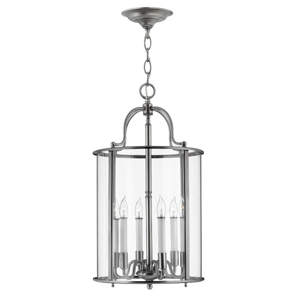 Lampa wisząca szaro-pewter Gentry 6xE14x60W wym: 64x35x35 cm Hinkley 852064