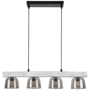 Lampa wisząca szary dąb-szkło dymne Cardamom 4xE14x40W Rabalux 964484 Lampa wisząca szary dąb-szkło dymne Cardamom 4xE14x40W Rabalux 964484