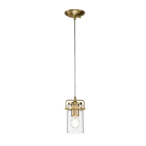 Lampa wisząca szczotkowany mosiądz Brinley 1xE27x60W Kichler 849536