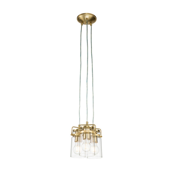Lampa wisząca szczotkowany mosiądz Brinley 3xE27x60W Kichler 849508