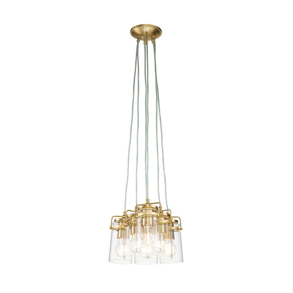 Lampa wisząca szczotkowany mosiądz Brinley 6xE27x60W Kichler 849443