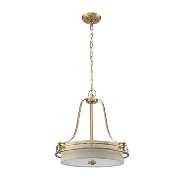 Lampa wisząca szczotkowany mosiądz Gotham 4xE27x60W Quoizel 849317