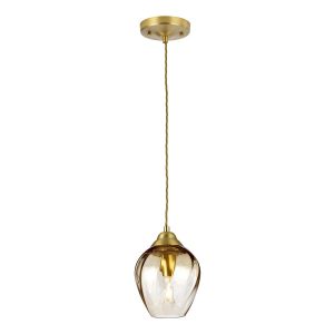 Lampa wisząca szczotkowany mosiądz Tiber 1xE27x60W Elstead 849762